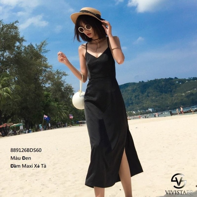 Đầm maxi xẻ tà