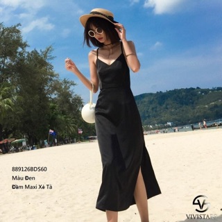 Đầm maxi xẻ tà