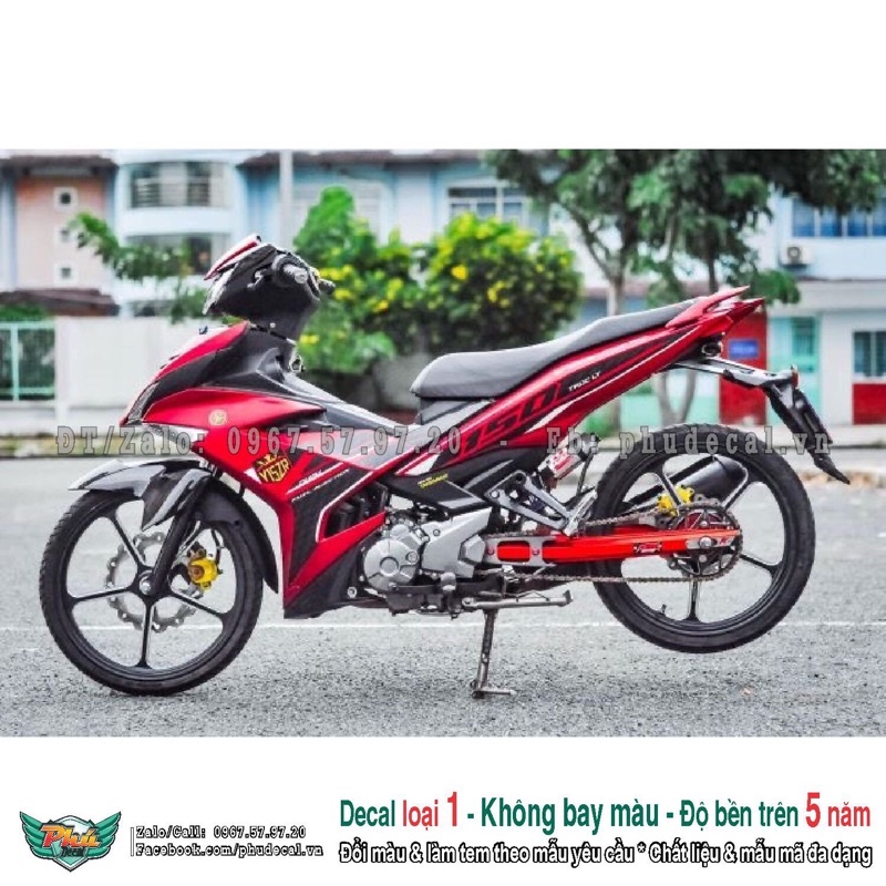 tem rời exciter 150 đỏ đen.