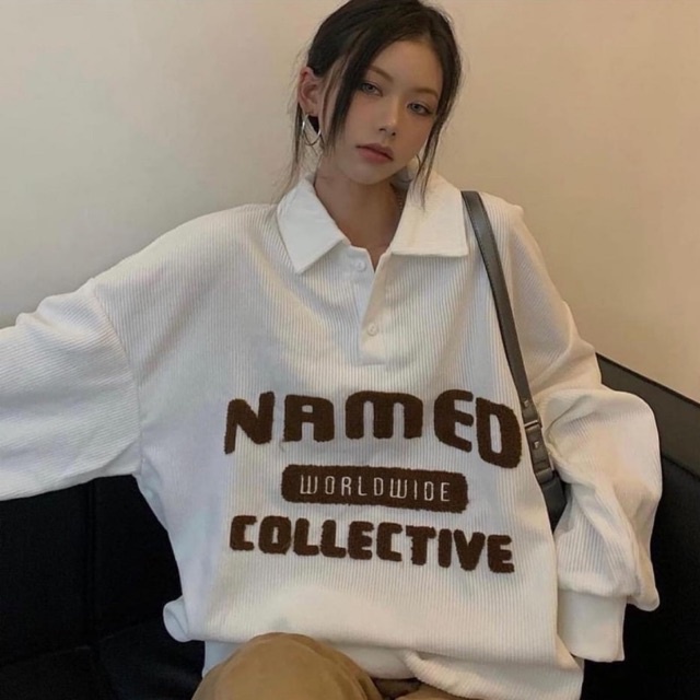 Áo Nỉ Polo Tay dài “ NAMED “ Form rộng Unisex chất nỉ xịn mịn êm siêu đep siêu ấm ( Ảnh + Video thật 100% ) | BigBuy360 - bigbuy360.vn