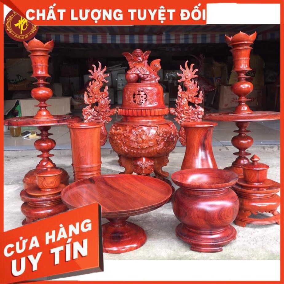 Bộ thờ 13 món gỗ hương cao cấp - Bộ thờ gỗ hương cao cấp - ĐÚNG ẢNH ĐÚNG MẪU