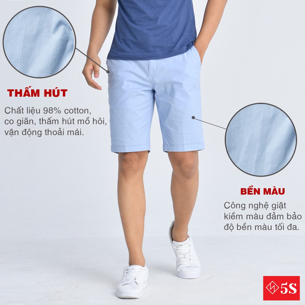 Quần Short Nam 5S (2 màu), Chất Kaki Cotton Co Giãn, Thấm Hút Tốt, Hạn Chế Nhăn (QSK21008-01) | BigBuy360 - bigbuy360.vn