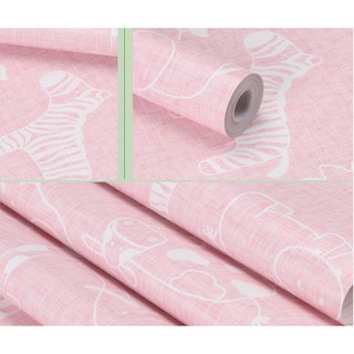Decal giấy dán tường vườn thú hồng