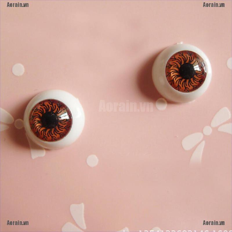 MT 1 Pair/Set 12mm Doll Eyeballs Half Round Acrylic Eyes for DIY Doll Bear Crafts NY