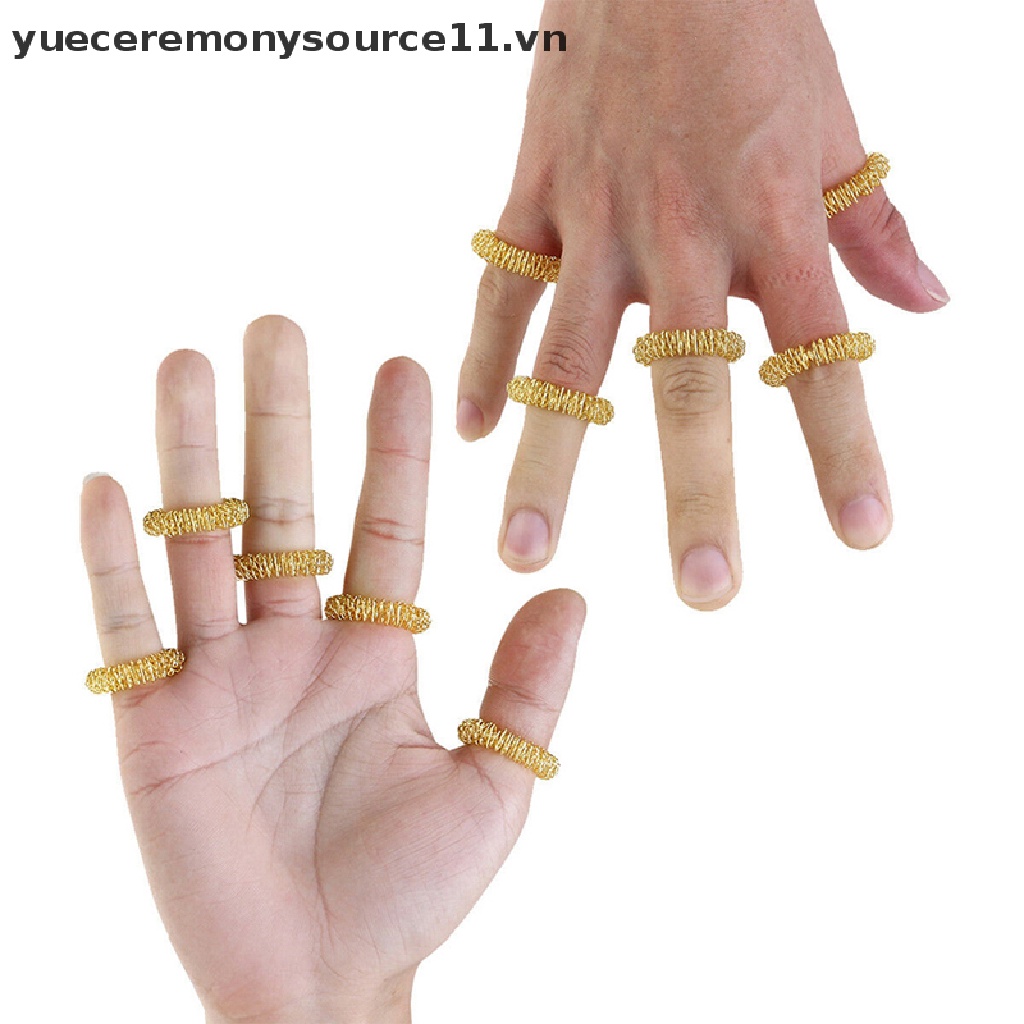 Set 10 Nhẫn Châm Cứu Mát Xa Ngón Tay Bằng Thép Không Gỉ