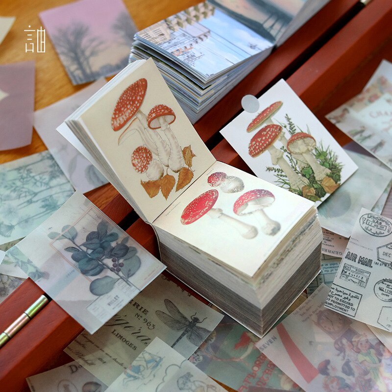 Tập 366/ 400 tờ giấy ghi chú phong cách vintage dành cho trang trí sổ tay
