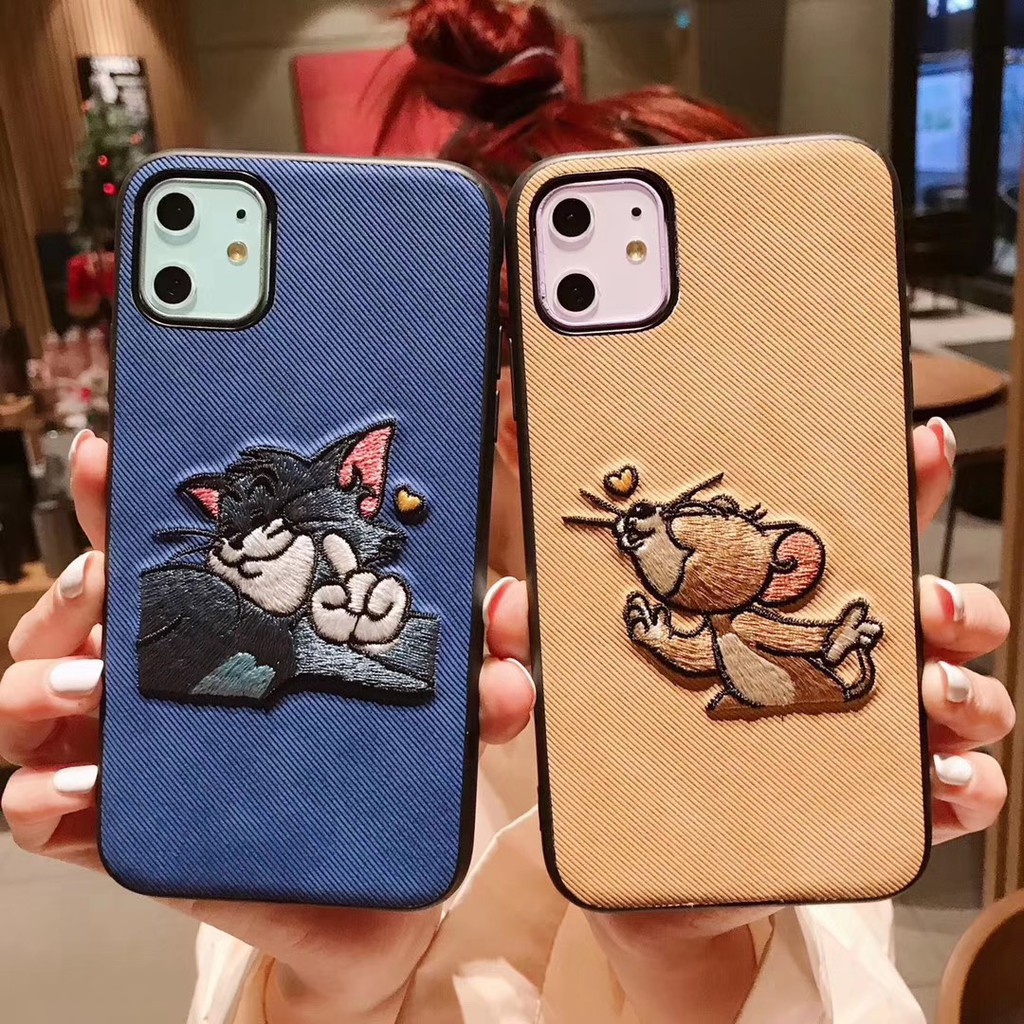 Ốp điện thoại thêu Tom & Jerry