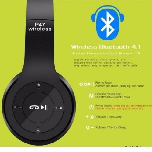 Tai Nghe Chụp Tai Bluetooth P47 Pin Trâu Không Dây Có Mic Có Thẻ Nhớ Âm Bass Cực Chất TV7 LTV BOX