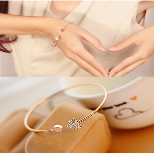 [Mã FAMAYFA giảm 10K đơn 50K] Lắc Tay Trái Tim đôi đính kim | BigBuy360 - bigbuy360.vn