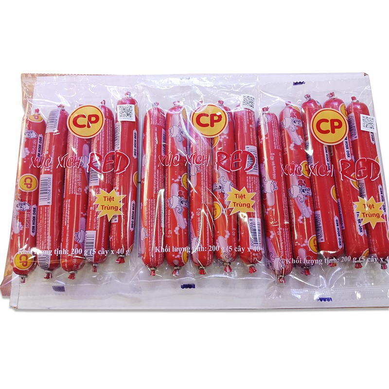 Combo 05 túi x 25 cây Xúc xích heo RED siêu ngon ăn liền, tuyệt trùng và an toàn thực phẩm CP