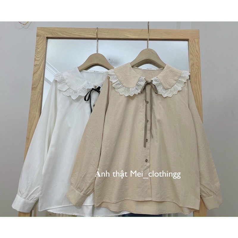 áo babydoll trắng tiểu thư xếp ly hàng QC A280 hihishophaha