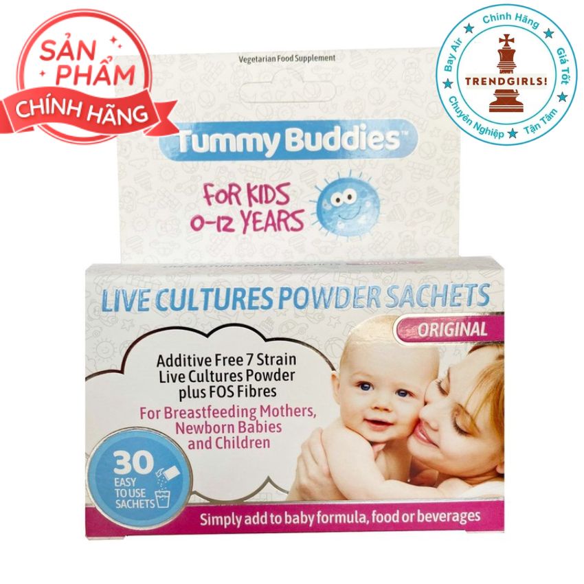 men vi sinh TUMMY BUDDIES cho bé từ sơ sinh 30 gói của Anh Quốc giúp bổ sung các lợi khuẩn lợi cho tiêu hóa