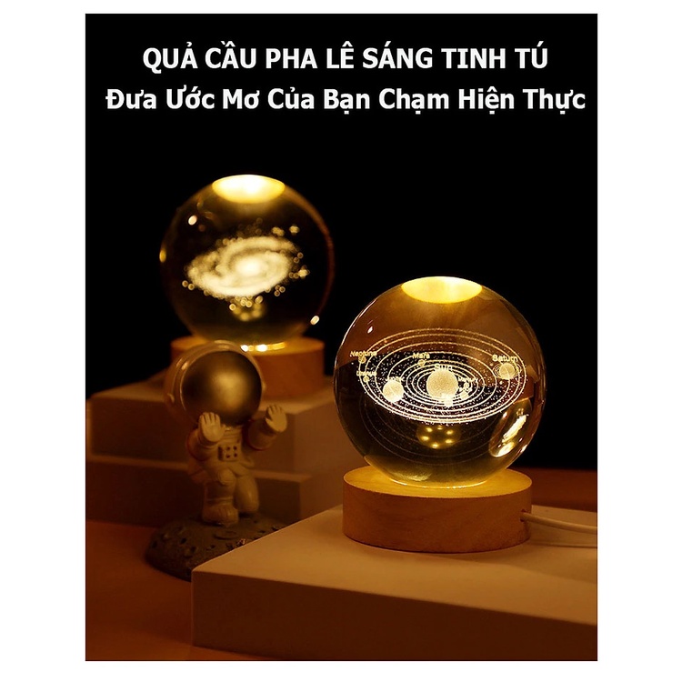 Đèn Ngủ 3D Quả Cầu Pha Lê Phát Sáng, Quà Tặng Sinh Nhật, Quà Lưu Niệm, Qùa Tặng Giáng Sinh Giao Hàng Hỏa Tốc 1-2h