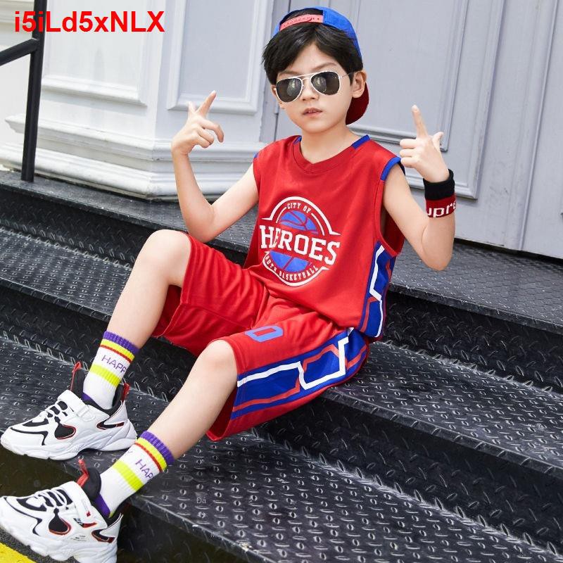 Bé trai mùa hè quần áo trẻ em đồng phục bóng rổ thể thao nhanh khô bộ đồ không tay vest hai mảnh lớn của
