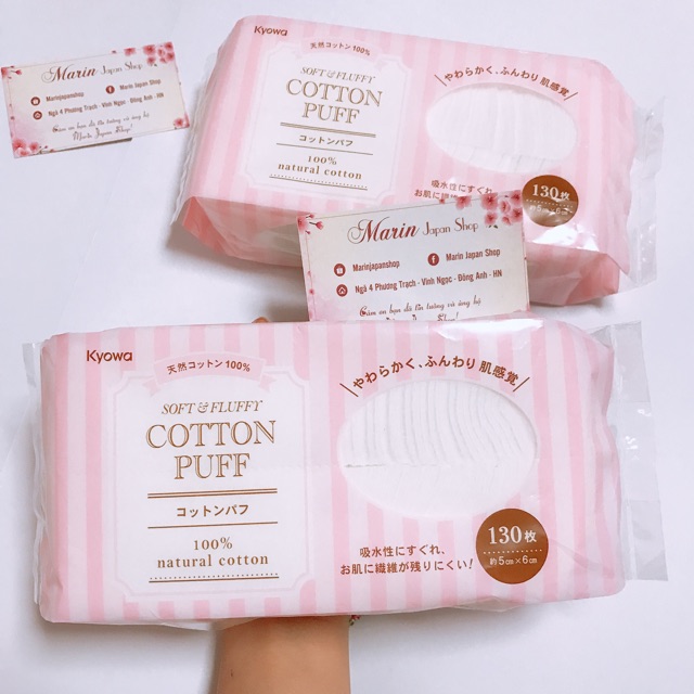 (Hàng Nhật)Bông tẩy trang Cotton Pull 130 miếng nội địa Nhật