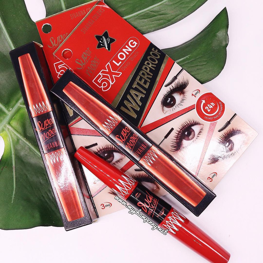 Mascara 2 Đầu Sivanna Super Model 5X Long Waterproof