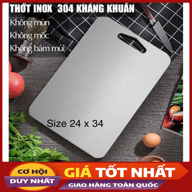 Thớt Inox 304 Kháng Khuẩn- Vệ Sinh Dễ Dàng- Rã Đông Nhanh- Chống Ẩm Mốc- Không Xước Dăm- Không Mùn Gỗ-Violet_Store