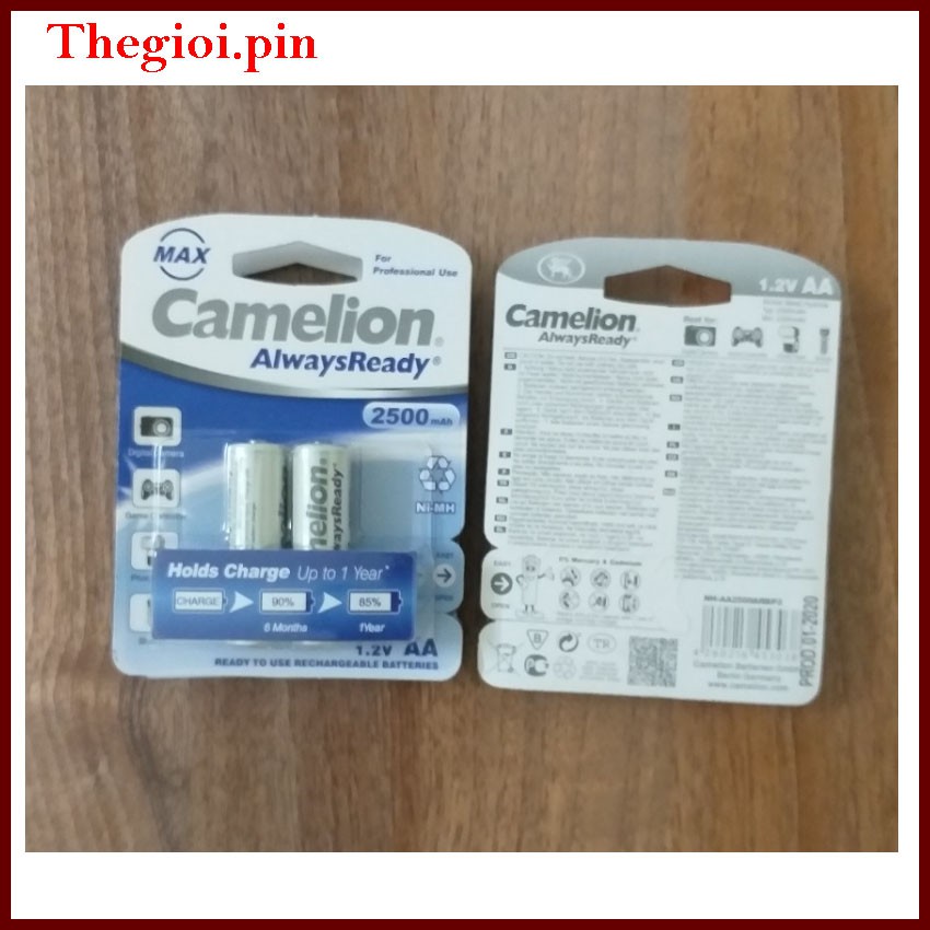 Pin sạc AA Camelion 2500 mAh 1.2V (1 vỉ 2 viên), pin camelion, Pin sạc, 2700 ,Pin 1.2V, Pin2500mah