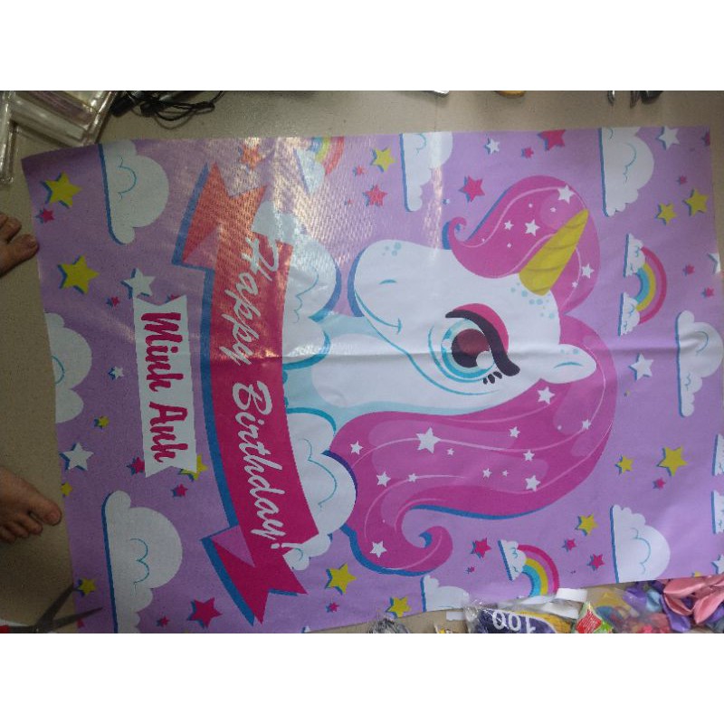 ( Có Phông Backdrop) Bộ COMBO Pony set trang trí sinh nhật tông đỏ mẫu mới 2021
