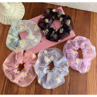 Cột tóc SCRUNCHIES lưới in hoa cúc