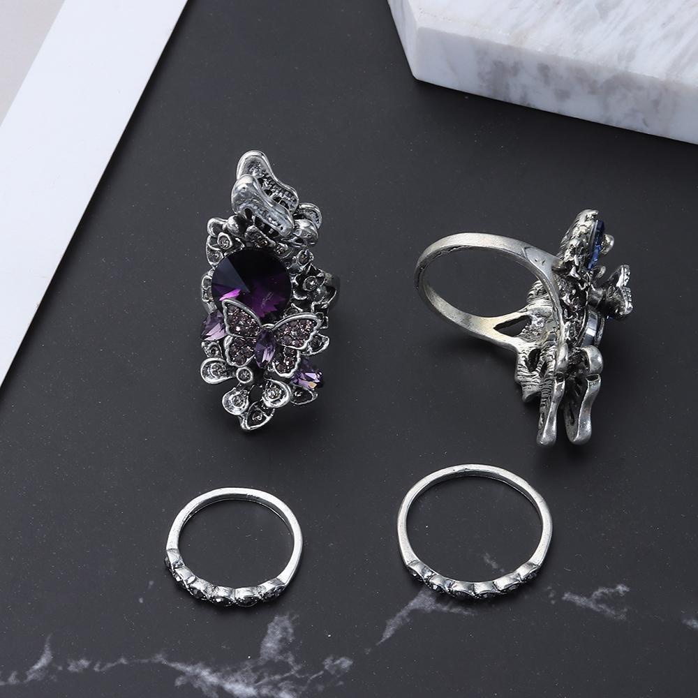 JUNE (MớI) Nhẫn HợP Kim ĐíNh Đá HìNh BướM Xinh XắN