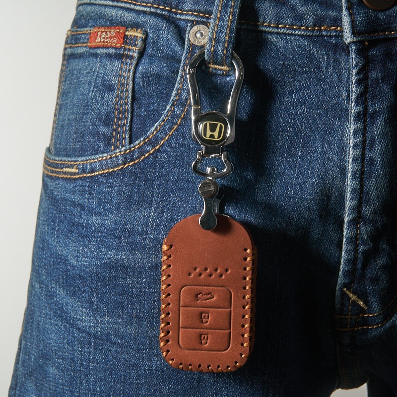 Bao Da Chìa Khóa Ô Tô Honda CRV 2017/2019/2020 3 Nút Da Bò màu new