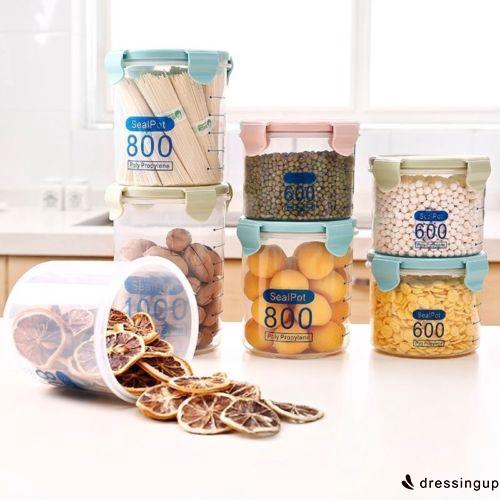 NPP-Food Nuts Sealed Stock Round Can Food Containers Plastic Clear Storage