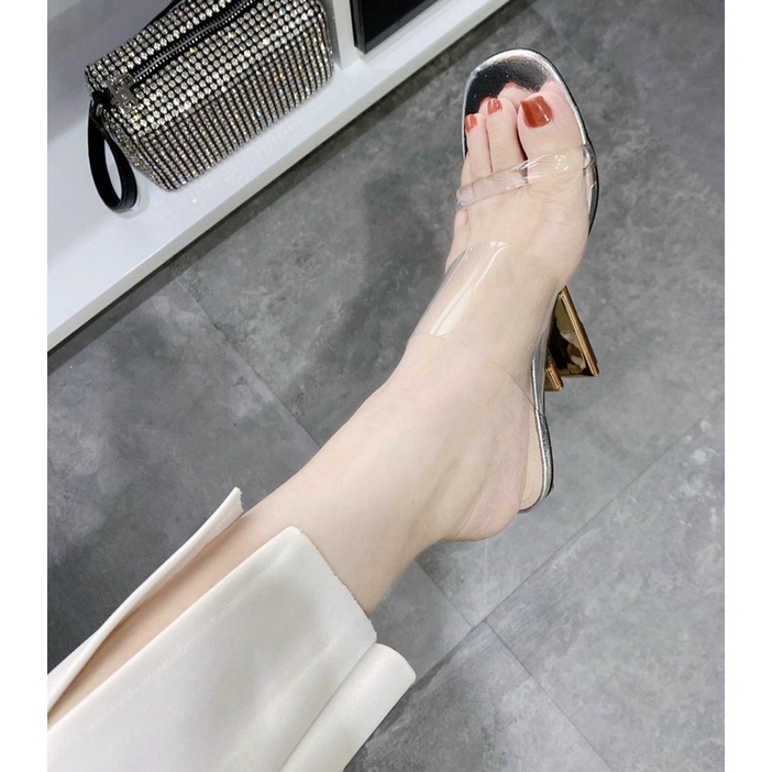 Guốc 2 quai mica gót mới FD fullbox