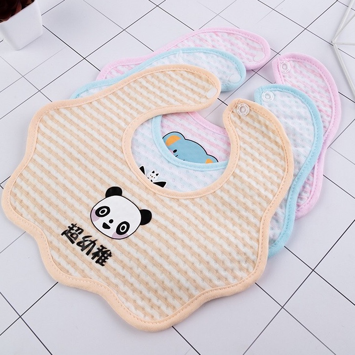 Yếm cotton có chống thấm cho bé có nút bấm tiện lợi, giữ ấm cổ cho bé trai, bé gái từ 3-30 tháng tuổi