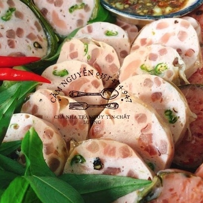 Chả lụa da heo ớt xiêm xanh nhà làm loại kí 4 đòn
