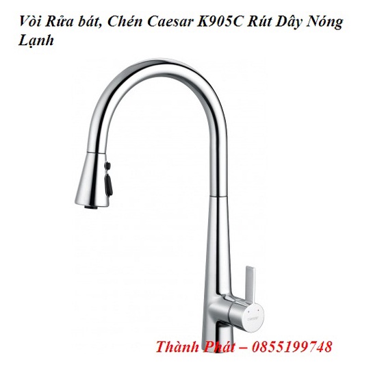 [CHÍNH HÃNG] Vòi Rửa Chén Bát (vòi bếp) Caesar K905C, Rút Dây Nóng Lạnh