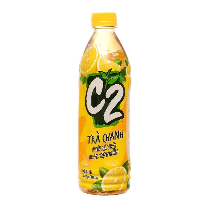 Trà C2 Chanh, C2 Đào, C3 Vải - Ủ Từ Lá Trà 100% tự nhiên - Chai 455ml