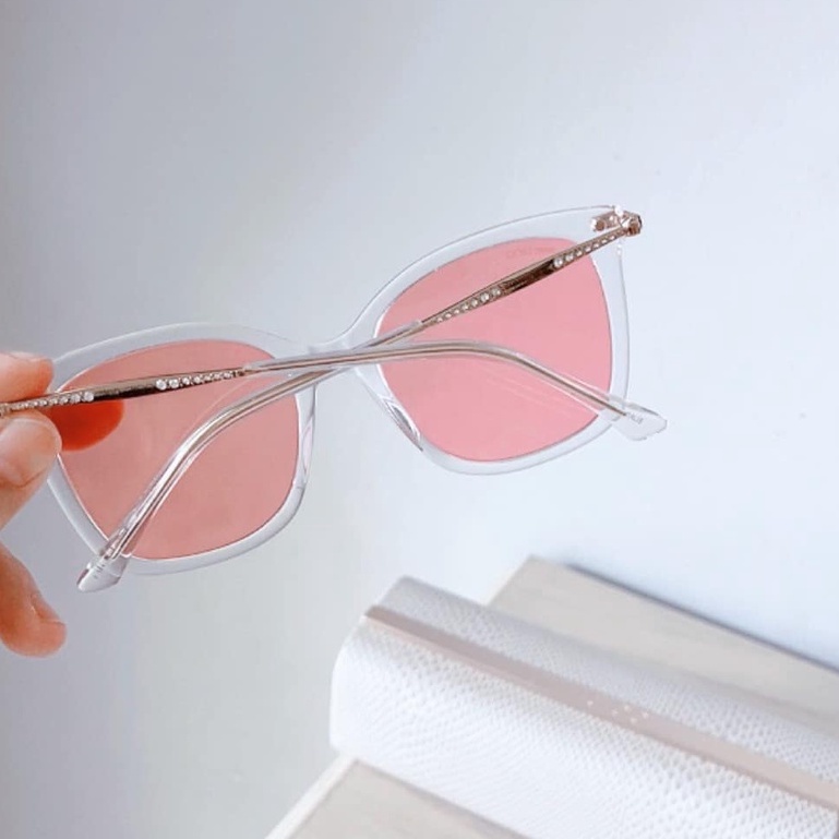 Kính Mát Jimmy Sun Elia/s 900 Jimmy Choo gọng nhựa viền trong mắt hồng