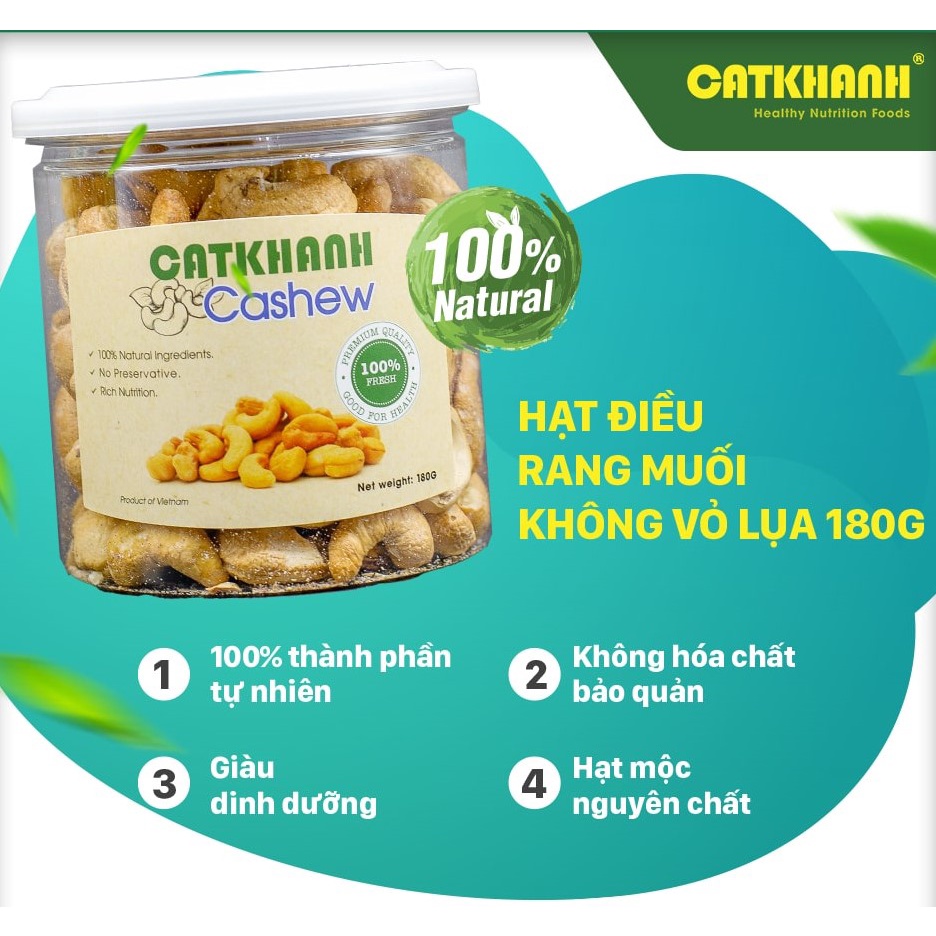 Hạt điều rang muối không vỏ lụa 180g
