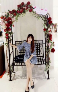 Đầm babydoll caro