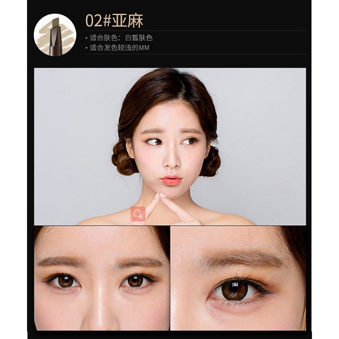 Bút kẻ lông mày hai đầu xoay tự động chống thấm nước và mồ hôi trang điểm tự nhiên lâu trôi | BigBuy360 - bigbuy360.vn