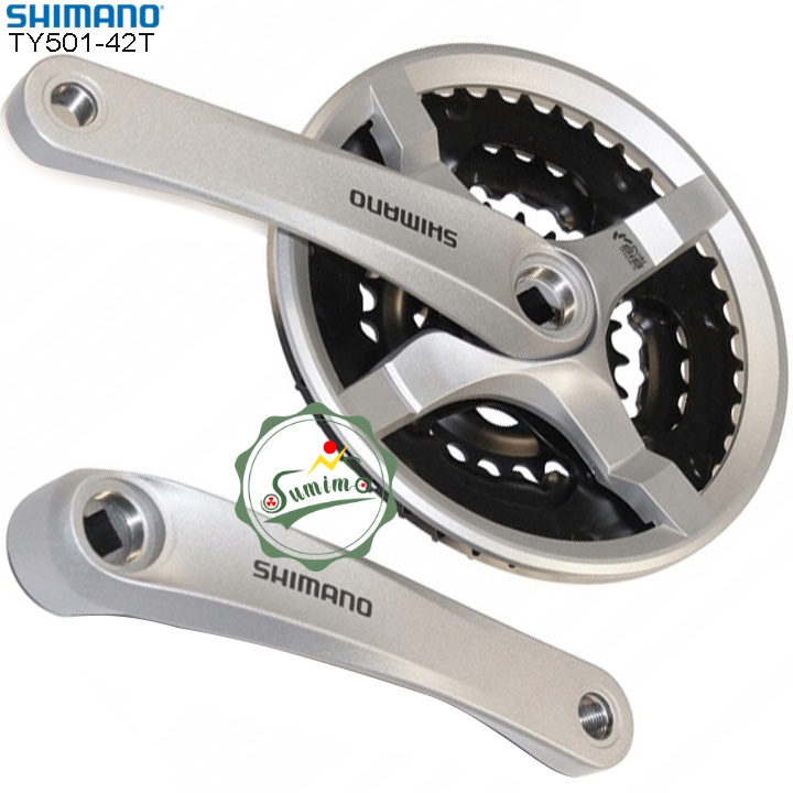 Giò dĩa xe đạp - Đùi dĩa SHIMANO FC-TY501 nhôm 3 tầng 24/34/42T-170 - Chính hãng