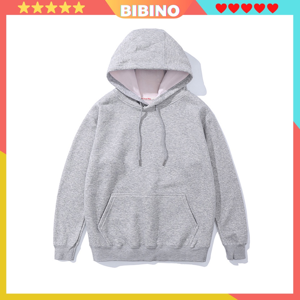 Áo hoodie nam nữ form rộng chất nỉ bông mềm mịn ấm áp ulzzang basic thời trang hàn quốc đi học đẹp cao cấp BIBINO