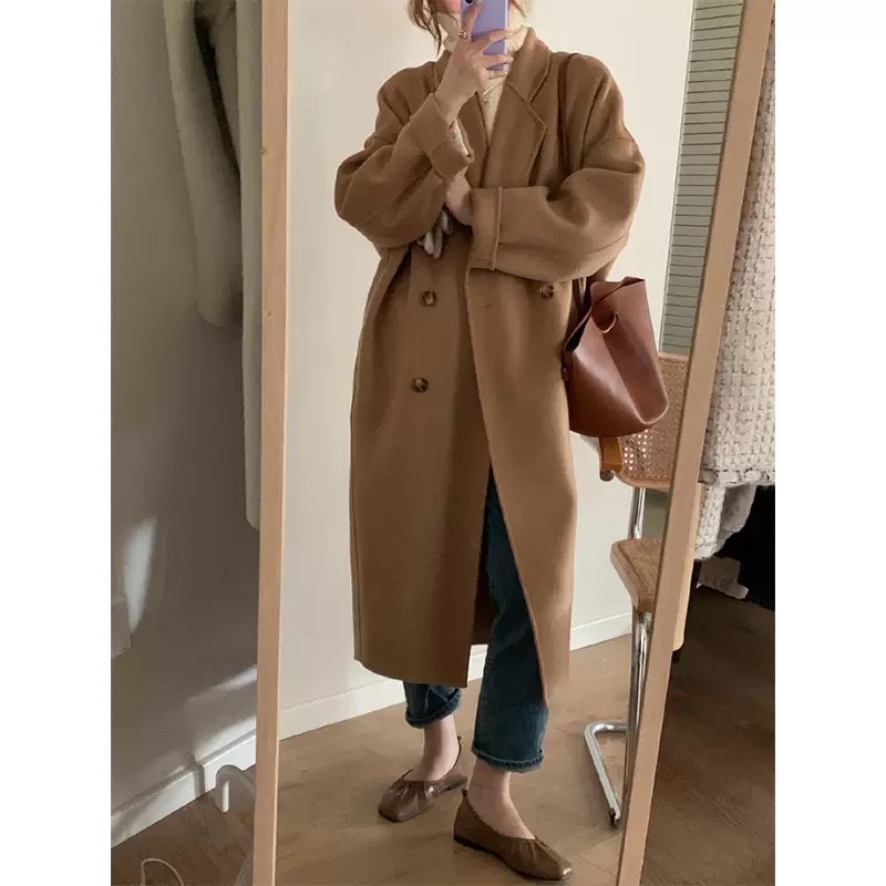 Áo khoác dáng dài Trenchcoat Wonyi chất vải dạ dày style Hàn Quốc