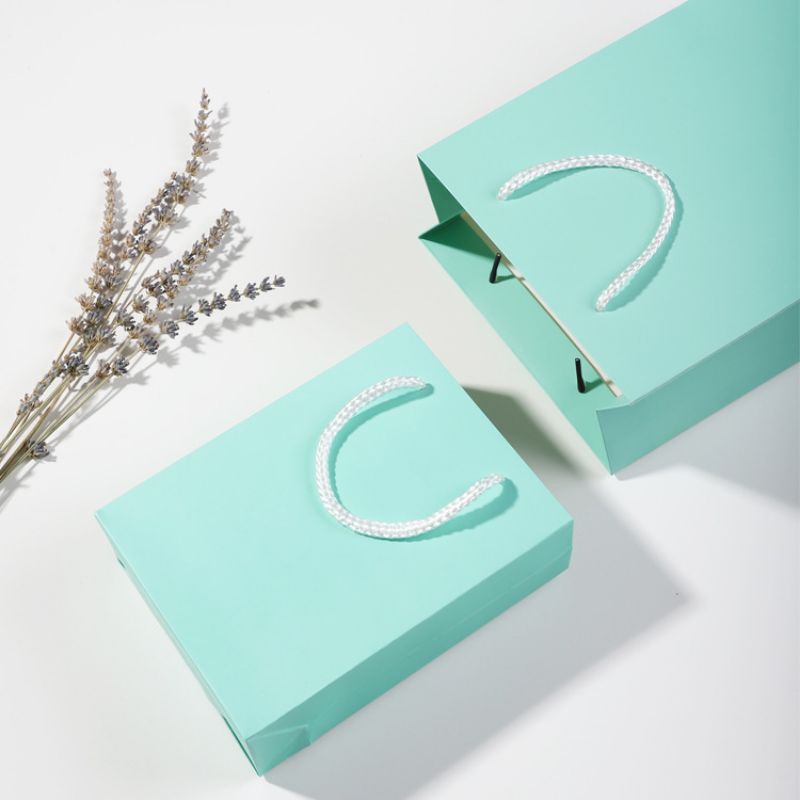 Túi giấy đựng quà tặng quần áo mỹ phẩm cao cấp màu xanh lam Tiffany Giadung_10k