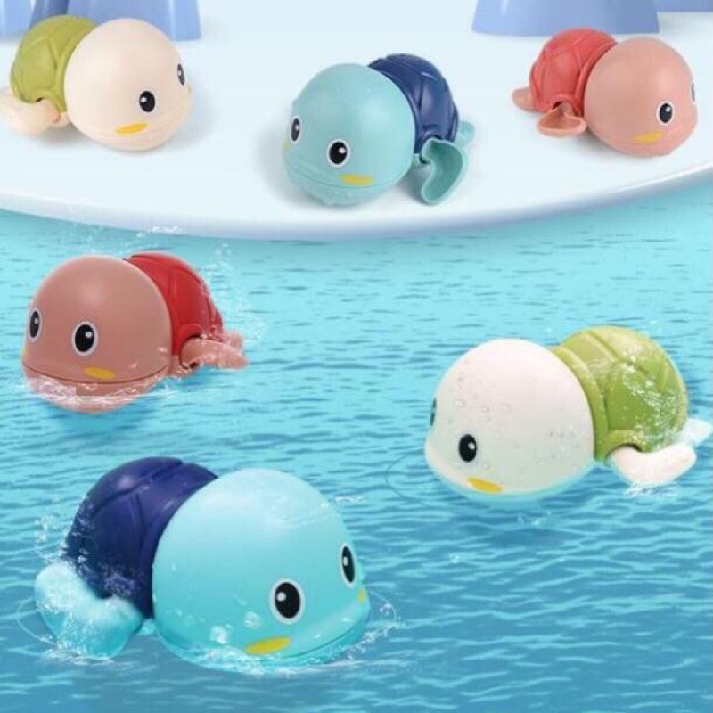 Rùa Bơi Vặn Cót, Đồ Chơi Nhà Tắm, Đồ chơi dưới nước thả bồn tắm [ babyboo]