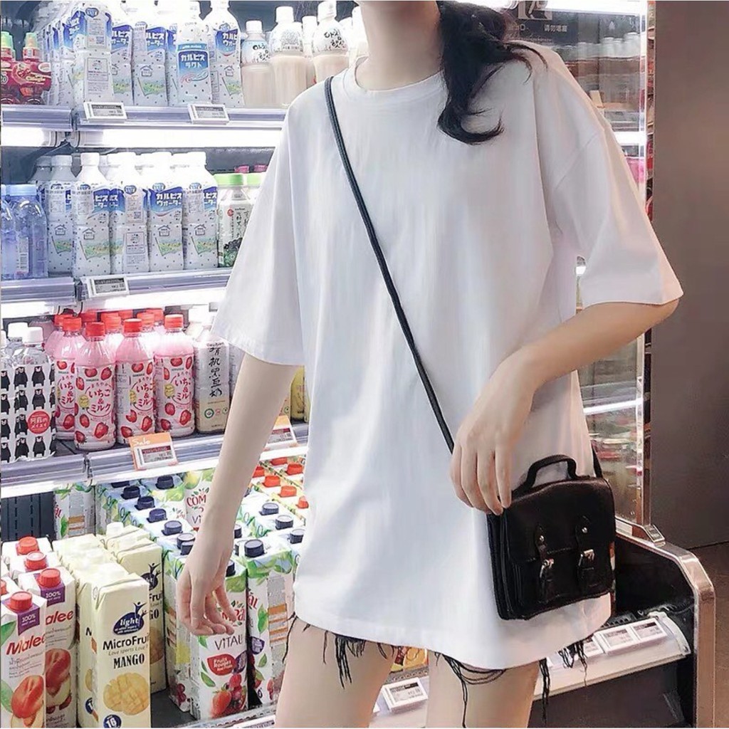 Áo Thun Trắng Trơn Oversize Unisex