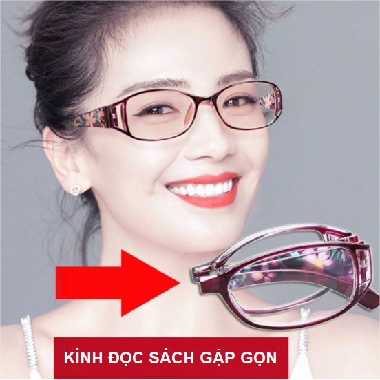 Kính lão gập gọn có bao đựng đeo hông cho bà cho mẹ cực tiện lợi mắt sáng tốt không mỏi