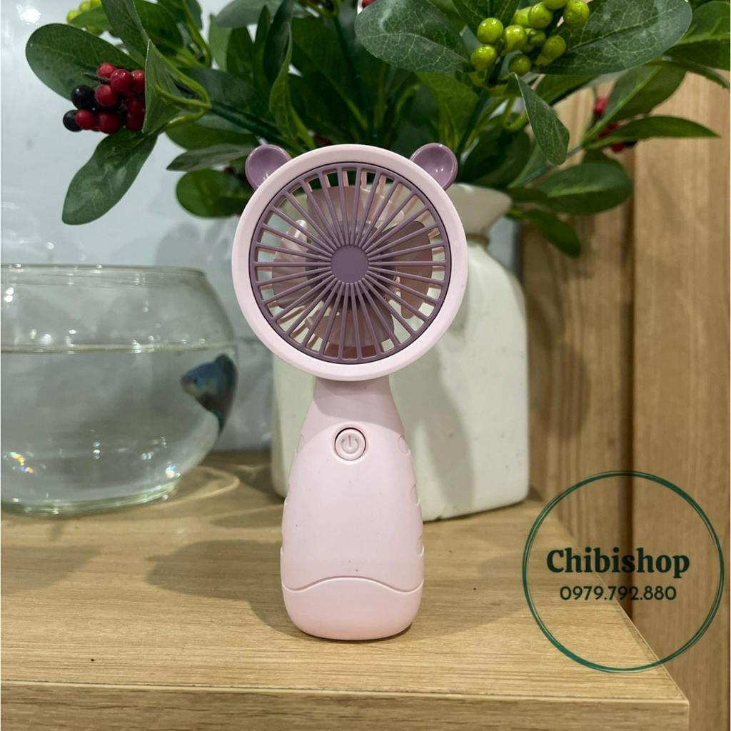 Quạt tích điện mini cầm tay tai MÈO xinh xắn MS 01