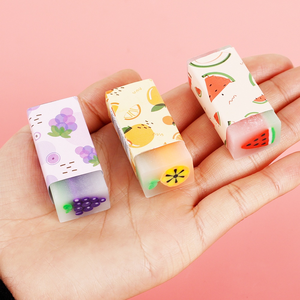 Set 2 gôm tẩy hình trái cây dễ thương sáng tạo