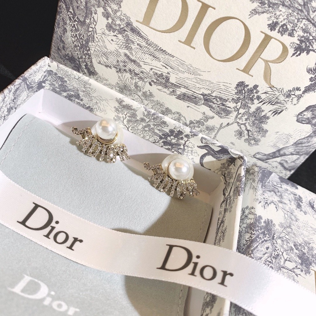 Khuyên Tai Dior Mạ Bạc 925 Kiểu Dáng Đơn Giản Sáng Tạo Thời Trang Cho Nữ