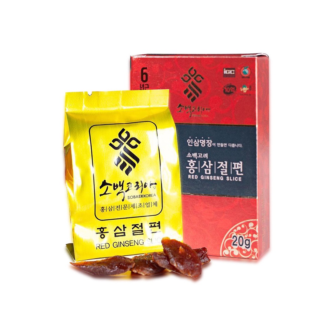 HỒNG SÂM LÁT TẨM MẬT ONG SOBAEK HÀN QUỐC (20gr x 20 gói)