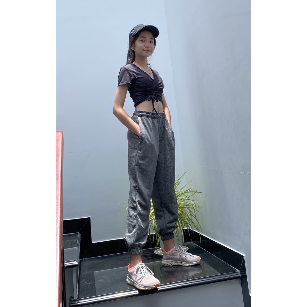 Quần dài Jogger Nữ THUSPORTS-quần chất liệu thun da cá cotton cao cấp dáng suôn và đứng phom giúp bạn đẹp, thoải mái hơn