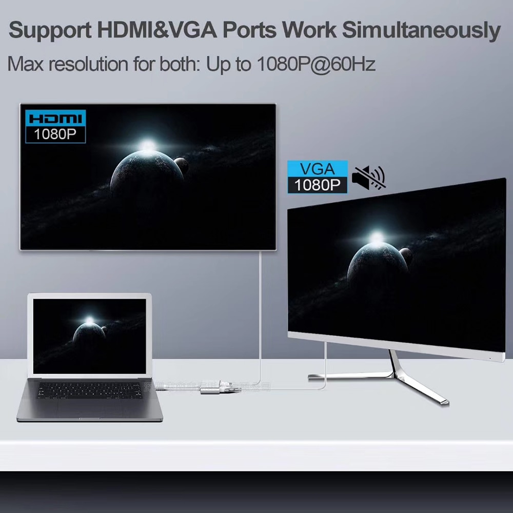 4 In 1 Adapter Usb C Hdmi Type C To Hdmi 4k Vga Usb3.0 For Macbook Pro Samsung S9 S10 | BigBuy360 - bigbuy360.vn