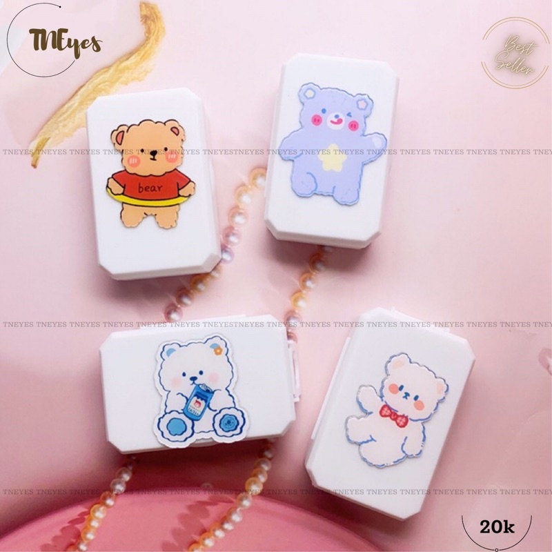 Khay Mini Đựng Lens Kính Áp Tròng Có Gương Full Dụng Cụ Đeo